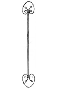 1122/2 Balustru vertical fier forjat 12x12mm cu C-uri si coliere H.1000mm x L.140mm