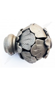 63.008 Maner fix fier forjat cu forma sferica D.65mm cu baza sudabila D.40mm, H.85mm