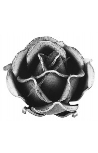 700/1 Trandafir din fier forjat manual cu H.45mm D.60mm cu petale de grosime 1mm